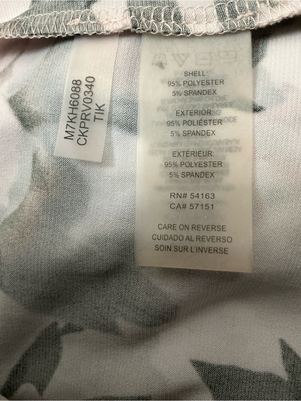 Calvin Klein Long Sleeve Floral Scoop Neck Top in Blush, Gray and Black - Picture 8 of 9